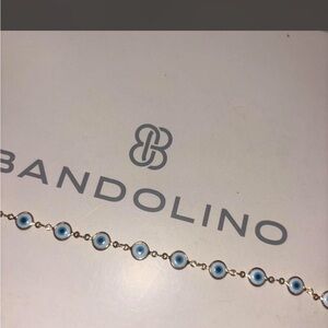 Gold plated and white blue evil eye Bracelet